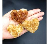 Stone 1PC Citrine Yellow Quartz Crystal Cluster Heart Shaped Gemstone Stones Decoration(70-80mm) Gemstone Stone
