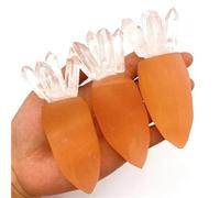 Stone 1pc Orange Selenite Carrot Quartz Crystals Polished Clear Column Gypsum Home Decor Gemstone Stone