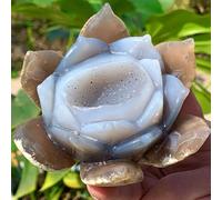 Stone Agate Geode Carved Crystal Quartz Home Office Decoration(Size:310-400g)