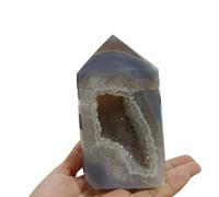 Stone Agate Geode Wand Quartz Crystal Column Home Office Decoration(Size:610-700g)