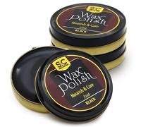 Stone and Clark Premium Black Shoe Polish Kit - Shine and Protect Leather Shoes and Boots - Leather Wax Boot Polish for Brilliant Gloss - 16 Grams (Pack - 3)