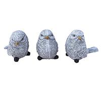 Stone and Style Stone Figure Set of 3 Birds Medium Cast Stone Frost-Proof Weatherproof