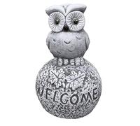Stone and Style Stone Figurine Owl on Ball Welcome Frost-Resistant Garden Ornament