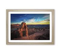Stone Arch Utah Landscape & Mountains Framed Print | A2 Oak Framed Wall Art | Ready to Hang | Modern Landscape Picture | Living Room Bedroom Lounge Office