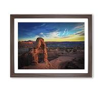 Stone Arch Utah Landscape & Mountains Modern Framed Print | A3 Walnut Framed Wall Art | Ready to Hang | Modern Landscape Picture | Living Room Bedroom Lounge Office