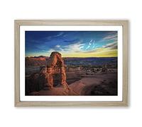 Stone Arch Utah Landscape & Mountains Modern Framed Print | A4 Oak Framed Wall Art | Ready to Hang | Modern Landscape Picture | Living Room Bedroom Lounge Office