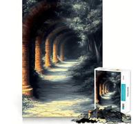 Stone Archway Path Japanese Landscape for Adults 1000 Piece Jigsaw Puzzle Mind Puzzle Relaxing Fun Image Assembly Warm Surprise 38x52cm