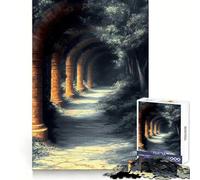 Stone Archway Path Japanese Landscape for Adults 1000 Piece Jigsaw Puzzle Mind Puzzle Relaxing Fun Image Assembly Warm Surprise 38x52cm