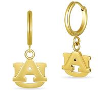 Stone Armory Earrings for Auburn University Jewelry Gifts for Women, Graduation - Stainless Steel Skin-Friendly Auburn Tigers Earrings 18K Gold Finish AU Hoops