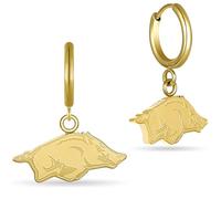 Stone Armory Earrings for University of Arkansas Jewelry Gifts for Women, Graduation - Stainless Steel Skin-Friendly Arkansas Razorbacks Earrings 18K Gold Finish Razorbacks Hoops