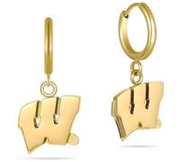 Stone Armory Earrings for Wisconsin Badgers - 18K Gold Platted Stainless Steel Jewelry Designed for Sensitive Skin - A Gift for University of Wisconsin Fans, Women, and Graduates
