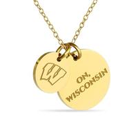Stone Armory Necklace for Wisconsin Badgers - 18K Gold-Plated Stainless Steel Jewelry Designed for Sensitive Skin - Adjustable 16-20in Chain, Gift for University of Wisconsin Fans