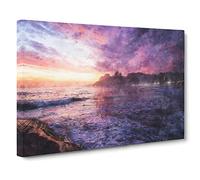 Stone Arpoador In Brazil Painting Modern Art Canvas Wall Art Print Ready to Hang, Framed Picture for Living Room Bedroom Home Office Décor, 30x20 Inch (76x50 cm)