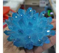 Stone Aura Blue Crystal Cluster Modern Home Decoration(510-600g)