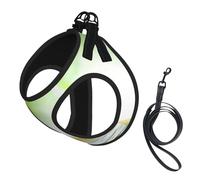 Stone Bamboo print Dog Harness, 2X Buckle,Dog Vest,No Pulling Front Leash Clip,for Small Medium Dogs