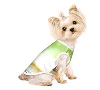 Stone Bamboo print Dog Shirts for Small Dogs Stretchy T-Shirts Lightweight Tank Top Sleeveless Striped Vest