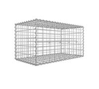SONGMICS Gabion Baskets, Metal Gabion Cages with 5 x 10 cm Mesh for Stones, Galvanised, Garden Decor Wall Partition, 100 x 50 x 50 cm, Set of 5, Silver GGB555V1