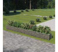 vidaXL Gabion Raised Bed Galvanised Steel 540X90X100cm, Silver