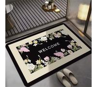 Stone Bath Mat 120x170cm Super Absorbent Shower Bathroom Mat, Non-slip Quick Dry Bathroom Rug, Thin Rubber Backing Carpet Washable Floor Pad for Bathtub Kitchen Door Shower Room Decor Dark 3-347