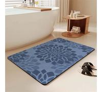 Stone Bath Mat 120x170cm Super Absorbent Shower Bathroom Mat, Non-slip Quick Dry Bathroom Rug, Thin Rubber Backing Carpet Washable Floor Pad for Bathtub Kitchen Door Shower Room Decor Retro 3-1235
