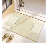 Stone Bath Mat 120x170cm Super Absorbent Shower Bathroom Mat, Non-slip Quick Dry Bathroom Rug, Thin Rubber Backing Carpet Washable Floor Pad for Bathtub Kitchen Door Shower Room Decor Art 3-613