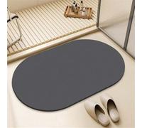 Stone Bath Mat 40x60cm Super Absorbent Shower Bathroom Mat, Non-slip Quick Dry Bathroom Rug, Thin Rubber Backing Carpet Washable Floor Pad for Bathtub Kitchen Door Shower Room Decor Curved 3-271