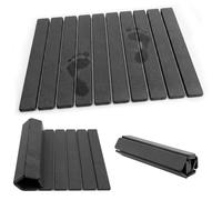 Stone Bath Mat 60 x 39 cm, Foldable Diatomite Bath Mat, Quick Dry Non Slip Bathroom Floor Mat, Water Absorbing Shower Mat, Easy Clean, Dark Grey