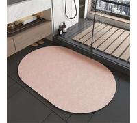 Stone Bath Mat 70x120cm Super Absorbent Shower Bathroom Mat, Non-slip Quick Dry Bathroom Rug, Thin Rubber Backing Carpet Washable Floor Pad for Bathtub Kitchen Door Shower Room Decor Curved 3-417