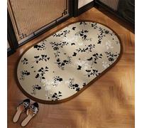 Stone Bath Mat 70x120cm Super Absorbent Shower Bathroom Mat, Non-slip Quick Dry Bathroom Rug, Thin Rubber Backing Carpet Washable Floor Pad for Bathtub Kitchen Door Shower Room Decor Curved 3-317