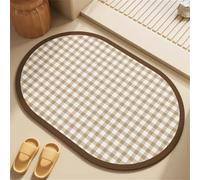 Stone Bath Mat 80x140cm Super Absorbent Shower Bathroom Mat, Non-slip Quick Dry Bathroom Rug, Thin Rubber Backing Carpet Washable Floor Pad for Bathtub Kitchen Door Shower Room Decor Curved 3-315