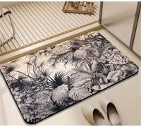 Stone Bath Mat 90x150cm Super Absorbent Shower Bathroom Mat, Non-slip Quick Dry Bathroom Rug, Thin Rubber Backing Carpet Washable Floor Pad for Bathtub Kitchen Door Shower Room Decor Dark 3-159