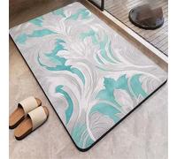 Stone Bath Mat 90x150cm Super Absorbent Shower Bathroom Mat, Non-slip Quick Dry Bathroom Rug, Thin Rubber Backing Carpet Washable Floor Pad for Bathtub Kitchen Door Shower Room Decor Retro 3-1247