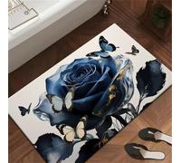 Stone Bath Mat 90x150cm Super Absorbent Shower Bathroom Mat, Non-slip Quick Dry Bathroom Rug, Thin Rubber Backing Carpet Washable Floor Pad for Bathtub Kitchen Door Shower Room Decor Purple 3-1031