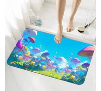 Stone Bath Mat Non Slip Quick Dry 40x60cm Super Absorbent Shower Bathroom Mat Turquoise, Washable Bathroom Rug Decor, Easy to Clean Floor Door Rugs Carpet for Living Room, Kitchen, Bedroom 5-1177