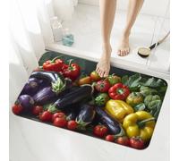 Stone Bath Mat Non Slip Quick Dry 40x60cm Super Absorbent Shower Bathroom Mat Vegetable, Washable Bathroom Rug Decor, Easy to Clean Floor Door Rugs Carpet for Living Room, Kitchen, Bedroom 5-1187