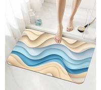 Stone Bath Mat Non Slip Quick Dry 40x60cm Super Absorbent Shower Bathroom Mat Waves, Washable Bathroom Rug Decor, Indoor Easy to Clean Floor Door Rugs Carpet for Living Room, Kitchen, Bedroom 5-1201