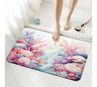Stone Bath Mat Non Slip Quick Dry 40x60cm Super Absorbent Shower Bathroom Mat White, Washable Bathroom Rug Decor, Indoor Easy to Clean Floor Door Rugs Carpet for Living Room, Kitchen, Bedroom 5-1203