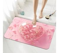 Stone Bath Mat Non Slip Quick Dry 60x90cm Super Absorbent Shower Bathroom Mat Roses, Washable Bathroom Rug Decor, Indoor Easy to Clean Floor Door Rugs Carpet for Living Room, Kitchen, Bedroom 5-965