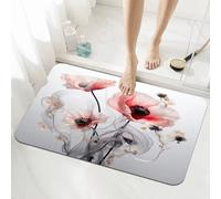 Stone Bath Mat Non Slip Quick Dry 80x150cm Super Absorbent Shower Bathroom Mat White, Washable Bathroom Rug Decor, Indoor Easy to Clean Floor Door Rugs Carpet for Living Room, Kitchen, Bedroom 5-1219