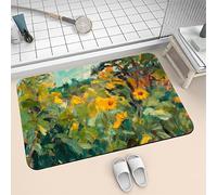 Stone Bath Mat Plant 140x200cm Super Absorbent Quick Dry Bathroom Mat, Non Slip Rubber Backing Carpet, Thin Low Profile Shower Rugs for Under Door, Washable Rug Floor Carpet for Kitchen Toilet6-237