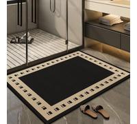 Stone Bath Mat Quick Dry Black Beige Large 80X120Cm Absorbent Non-Slip | Diatomite Bathroom Mat Foldable Design, Space Saving, For Bathrooms, Showers and Sinks,Easy to Clean