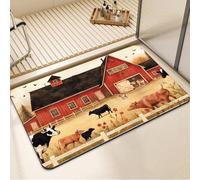 Stone Bath Mat quick dry, Super Absorbent Shower Bathroom Mat, Thin Rubber Backed Bath Rug, Washable Floor Matt for Tub Shower Carpet, Soft Rugs Home and Kitchen Bathroom Accessory House 50*80cm 7-726