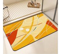 Stone Bath Mat quick dry, Super Absorbent Shower Bathroom Mat, Thin Rubber Backed Bath Rug, Washable Floor Matt for Tub Shower Carpet, Rugs Home and Kitchen Bathroom Accessory Orange 40*60cm 7-960