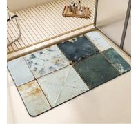 Stone Bath Mat quick dry, Super Absorbent Shower Bathroom Mat, Thin Rubber Backed Bath Rug, Washable Floor Matt for Tub Shower Carpet, Rugs Home and Kitchen Bathroom Accessory Pebble 80*150cm 7-981