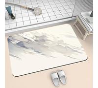 Stone Bath Mat Stone 60x90cm Super Absorbent Quick Dry Bathroom Mat, Non Slip Rubber Backing Carpet, Thin Low Profile Shower Rugs for Under Door, Washable Floor Rug for Kitchen, Toilet, Sink6-606