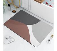 Stone Bath Mat, Super Absorbent Quick Drying Small Shower Mats Non Slip Bathroom Rug, Thin Bath Rugs Bathmat Shower Rug for Bathtub, Floor, Kitchen, Shower Living Room Carpet Impression 60x90cm 5-755