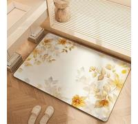 Stone Bath Mat, Super Absorbent Quick Drying Small Shower Mats Non Slip Bathroom Rug, Thin Bath Rugs Bathmat Shower Rug for Bathtub, Floor, Kitchen, Shower Living Room Carpet Oriental 60x90cm 5-698