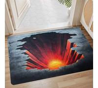 Stone Bath Mat, Super Absorbent Quick Drying Small Shower Mats Non Slip Bathroom Rug, Thin Bath Rugs Bathmat Shower Rug for Bathtub, Floor, Kitchen, Shower Living Room Carpet Red 40x60cm 5-410