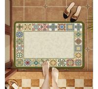 Stone Bath Mat, Super Absorbent Quick Drying Small Shower Mats Non Slip Bathroom Rug, Thin Bath Rugs Bathmat Shower Rug for Bathtub, Floor, Kitchen, Shower Living Room Carpet Classic 40x60cm 5-1154