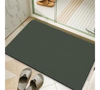 Stone Bath Mat, Super Absorbent Quick Drying Small Shower Mats Non Slip Bathroom Rug, Thin Bath Rugs Bathmat Shower Rug for Bathtub, Floor, Kitchen, Shower Living Room Carpet Green 60x90cm 5-806